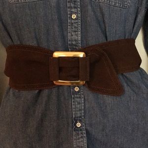 Wide Linea Pelle Suede Belt